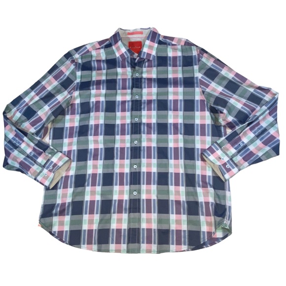 Tommy Bahama 100% Cotton Island Modern Fit Plaid Button Down Shirt - Men’s XL - Picture 11 of 11